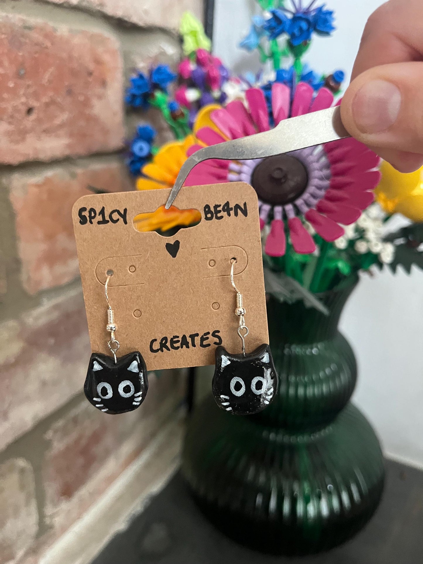 Creepy (but cute) Cat Earrings