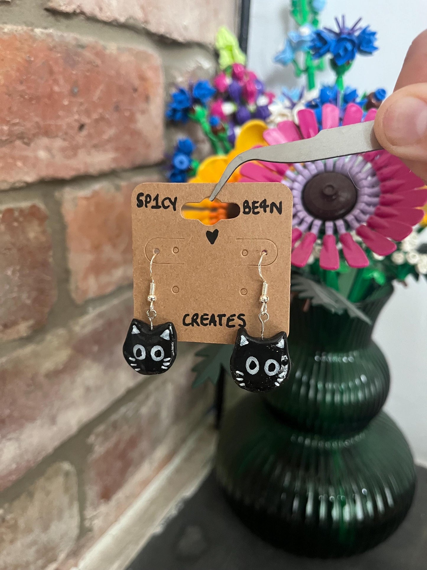 Creepy (but cute) Cat Earrings
