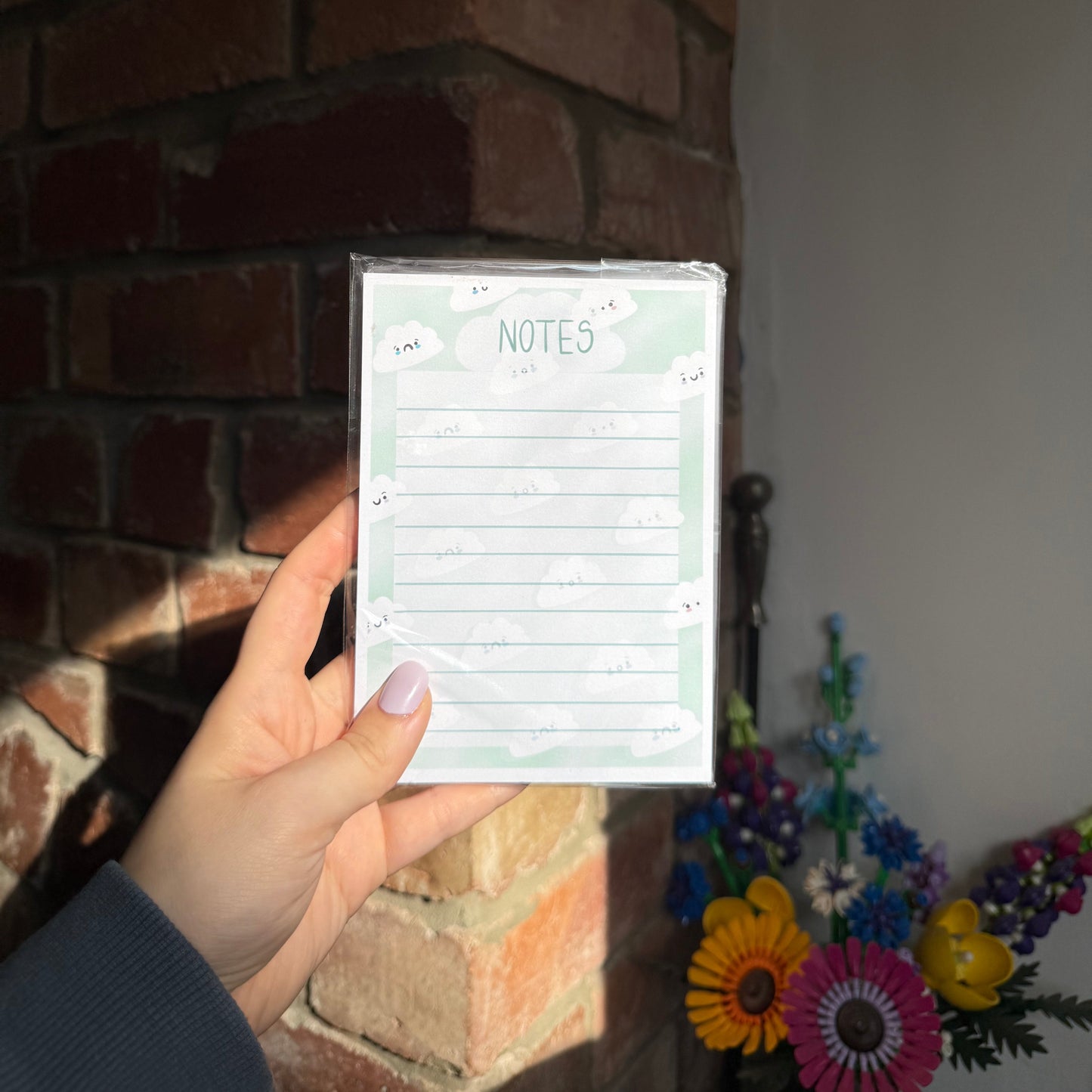 A6 Cloud Notepad – Cute Handmade Stationery in Multiple Pastel Colours (25+ Pages)