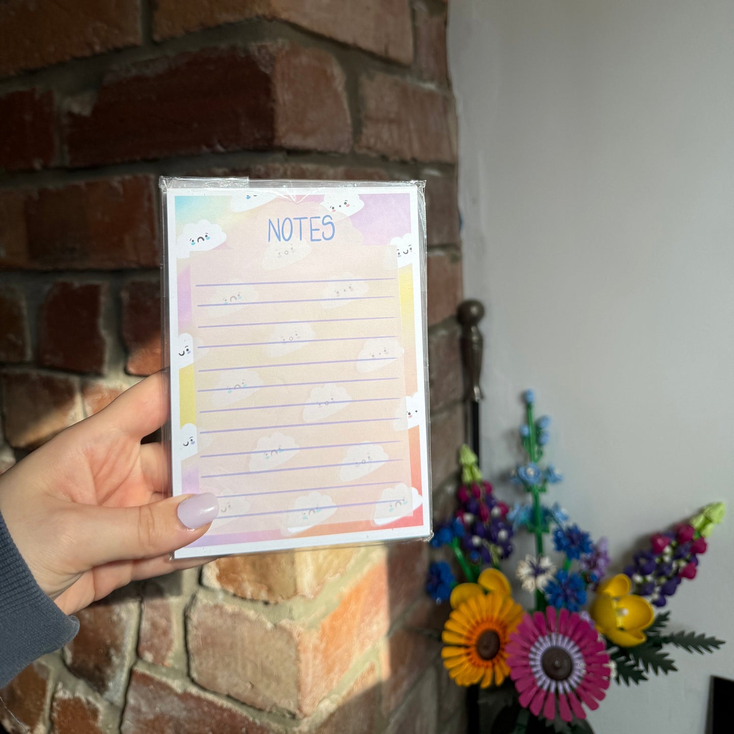 A6 Cloud Notepad – Cute Handmade Stationery in Multiple Pastel Colours (25+ Pages)