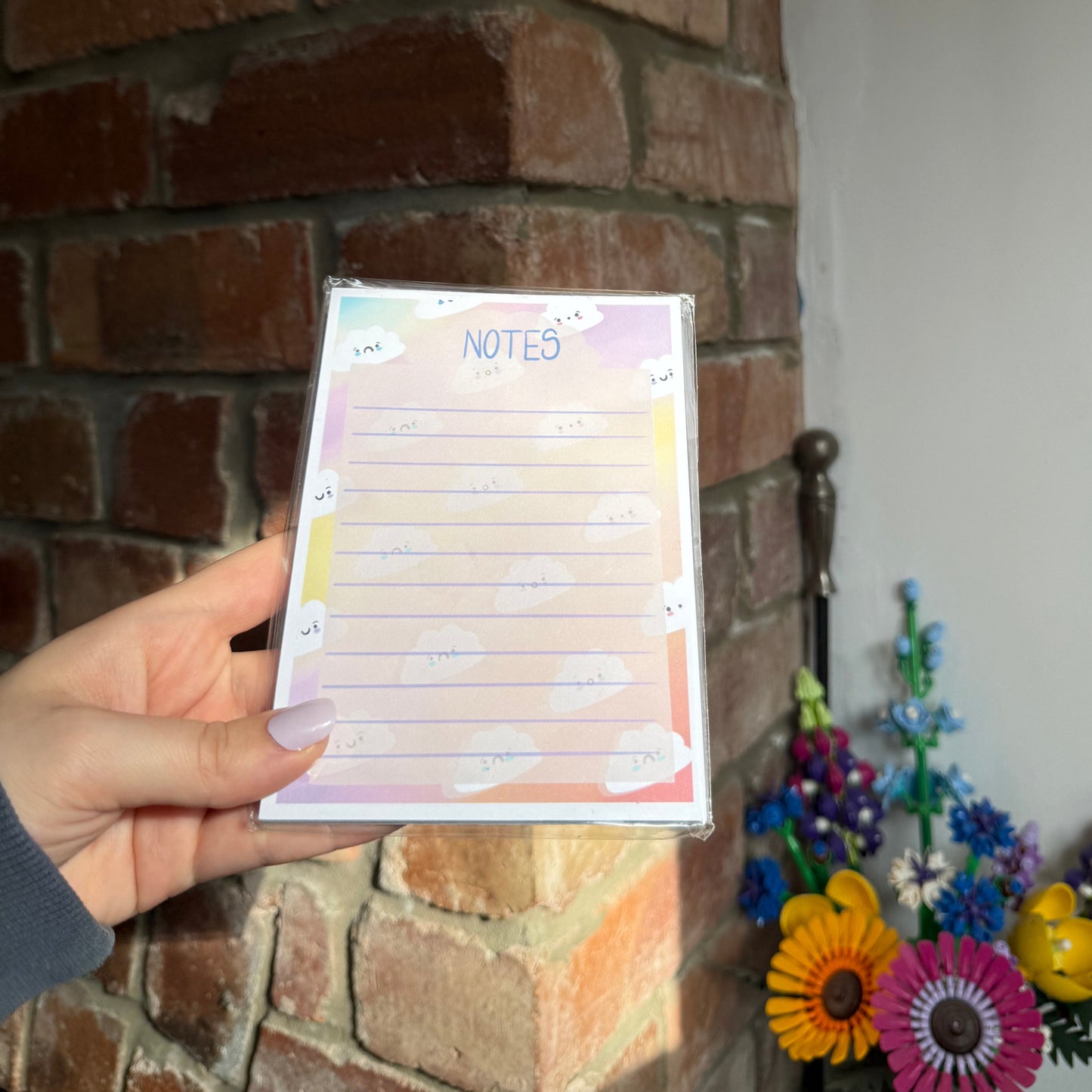A6 Cloud Notepad – Cute Handmade Stationery in Multiple Pastel Colours (25+ Pages)