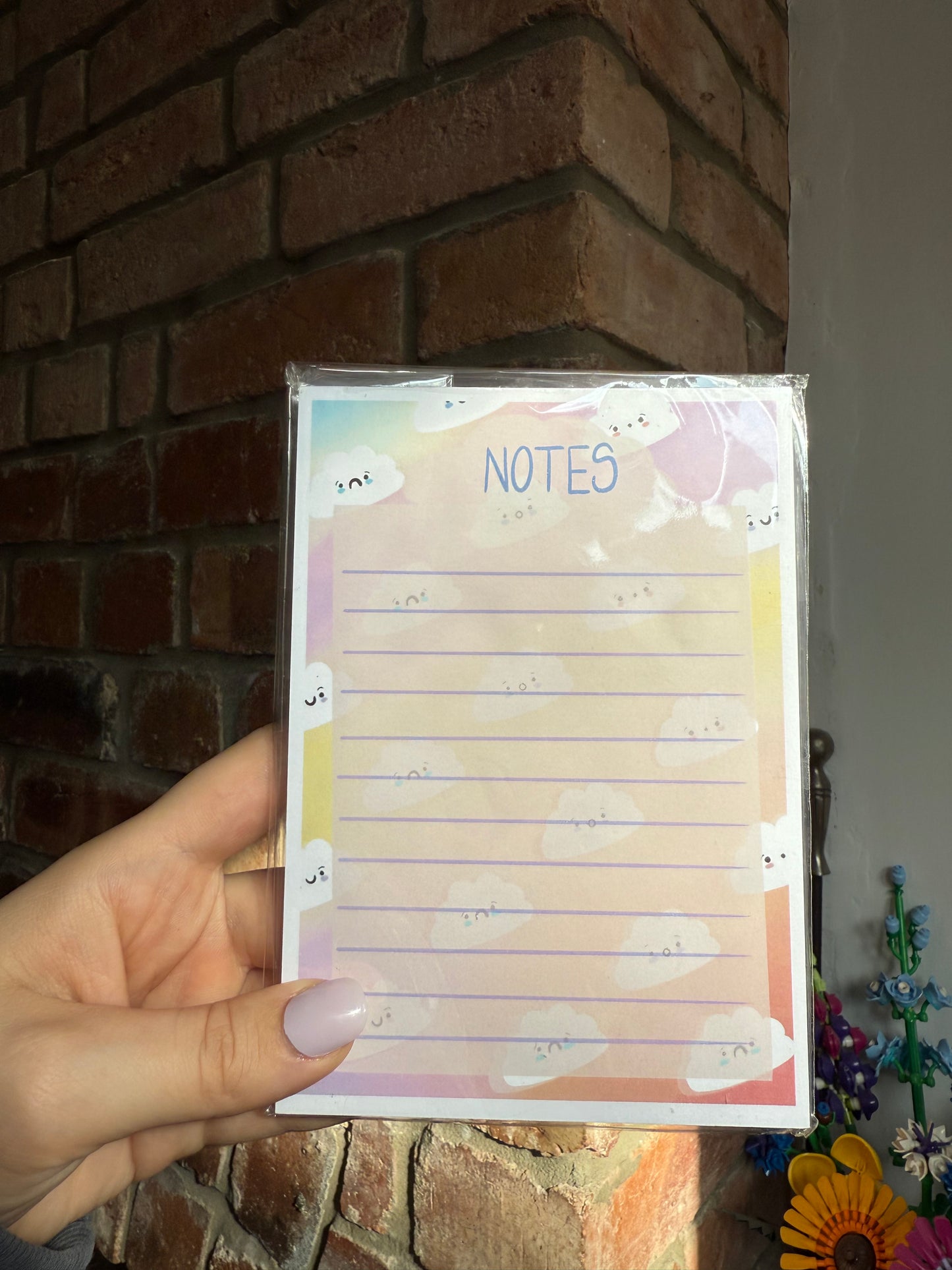 A6 Cloud Notepad – Cute Handmade Stationery in Multiple Pastel Colours (25+ Pages)