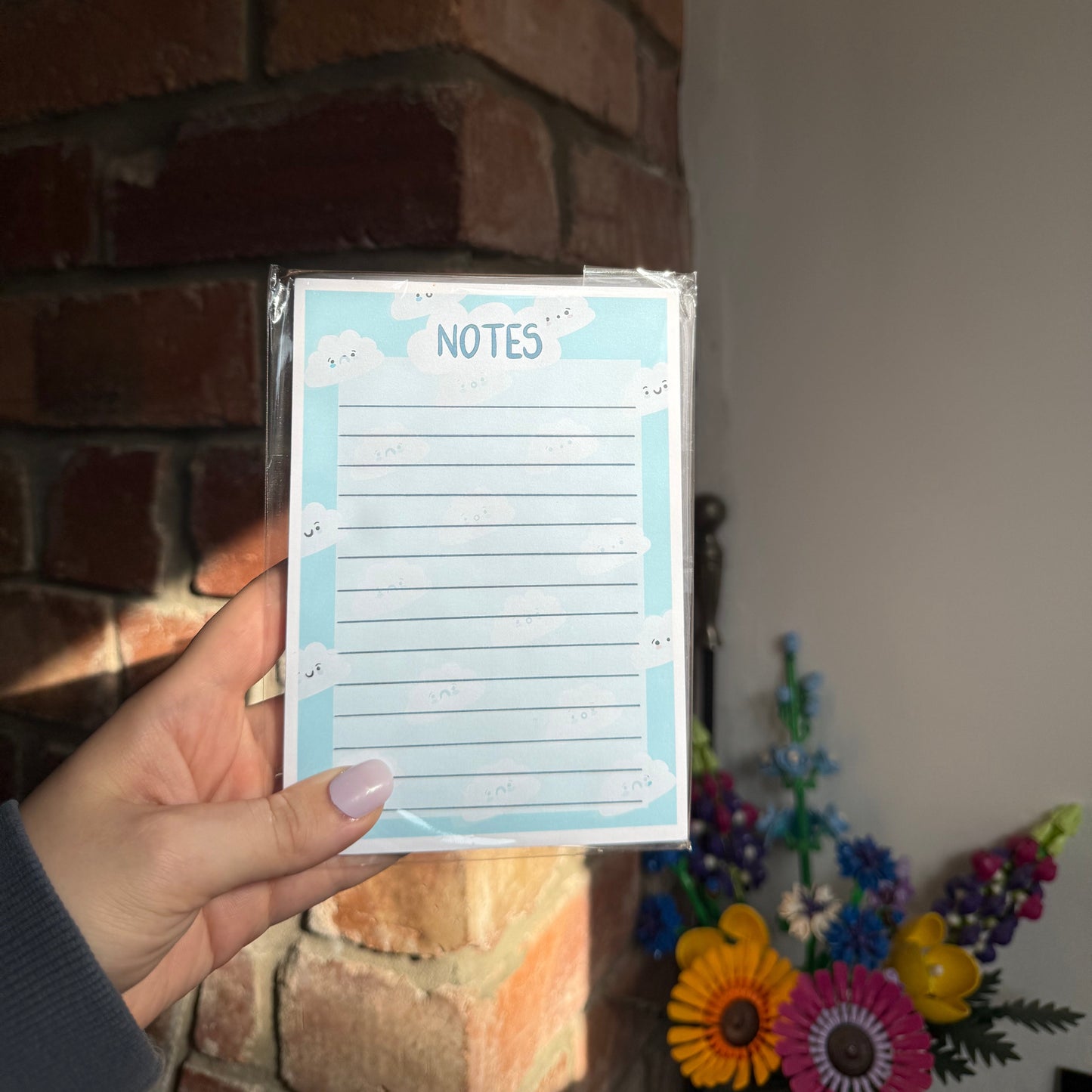 A6 Cloud Notepad – Cute Handmade Stationery in Multiple Pastel Colours (25+ Pages)