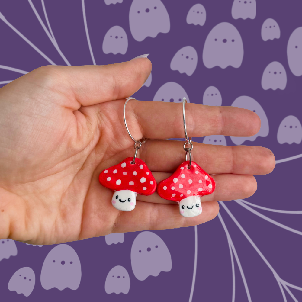 Mushroom dangle earrings