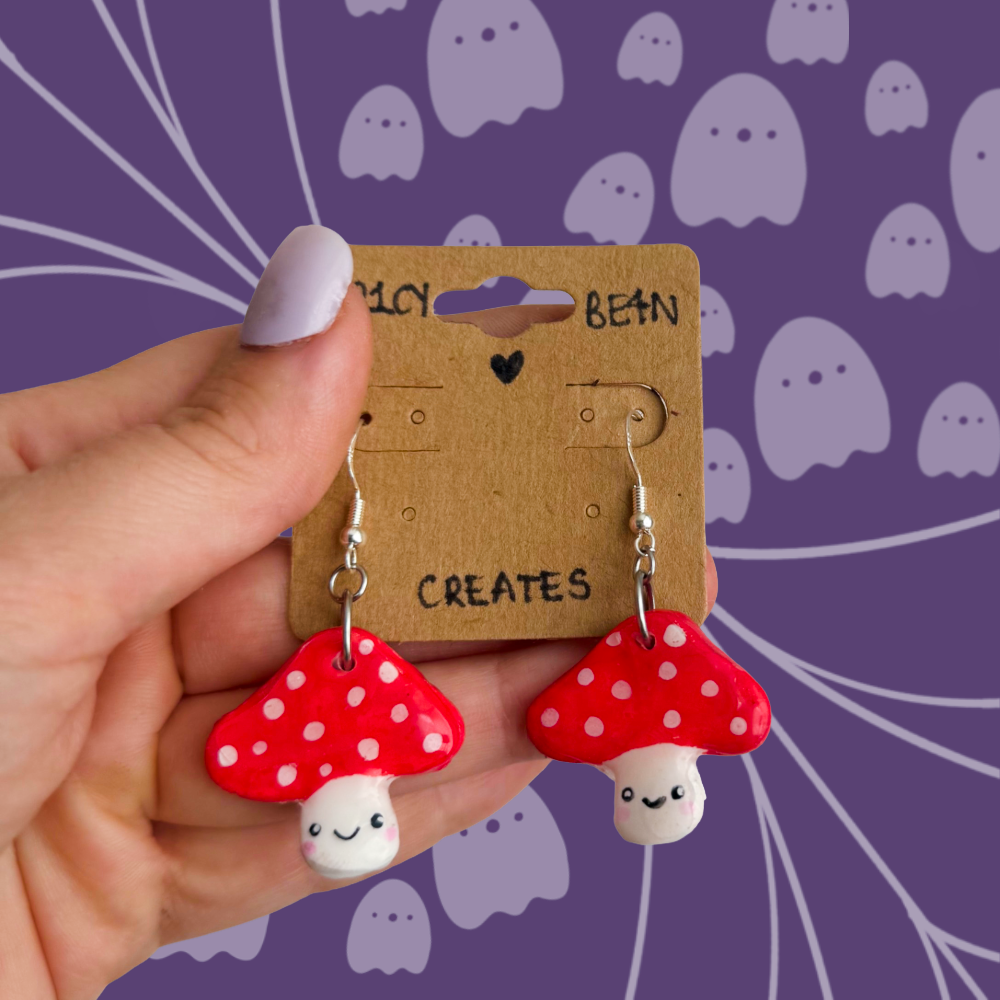 Mushroom dangle earrings