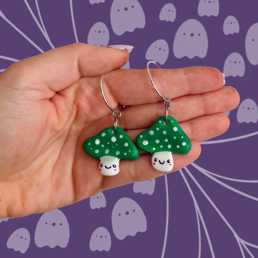 Mushroom dangle earrings