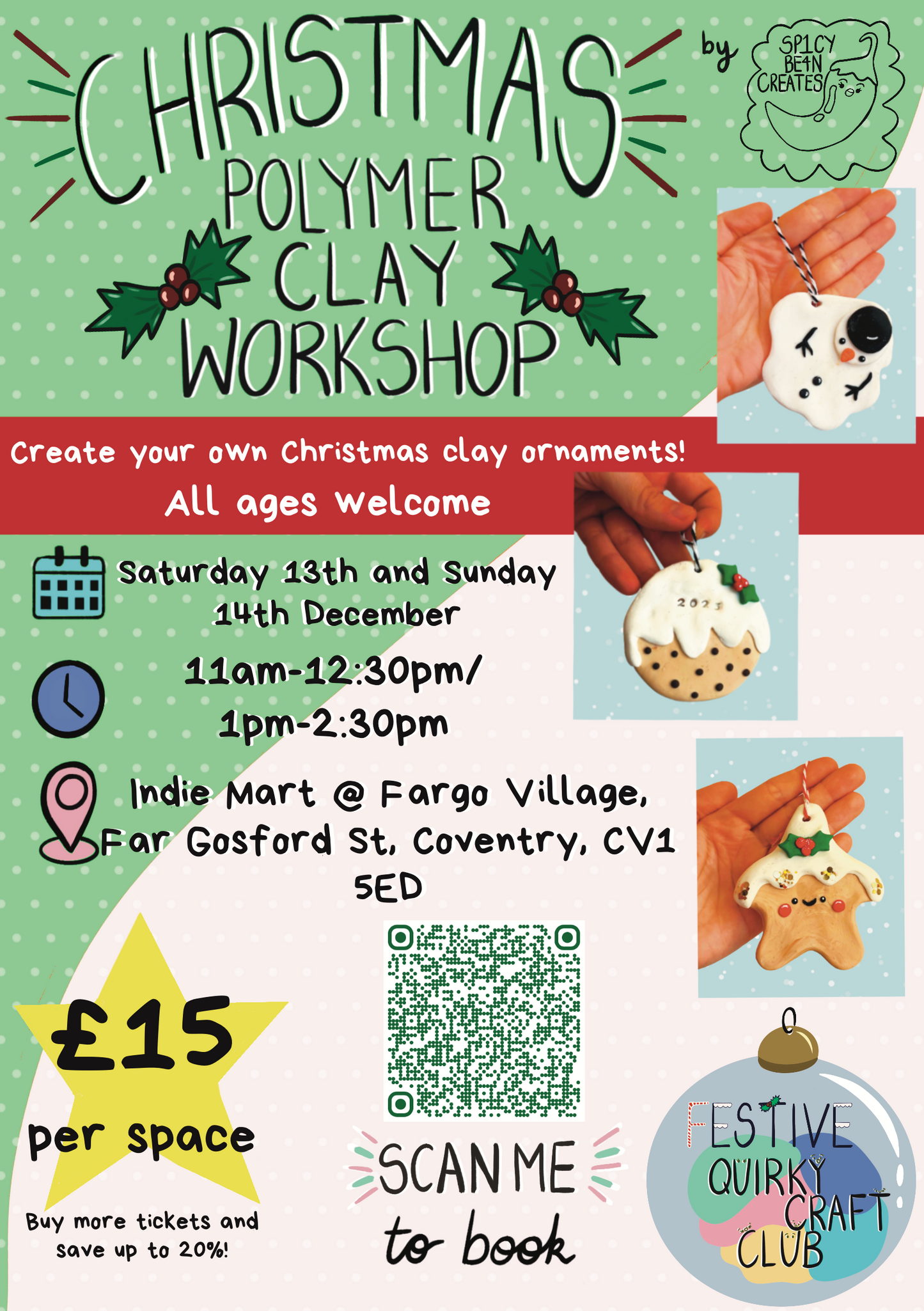 Christmas Polymer Clay Ornament Workshop – Fargo Village, Coventry