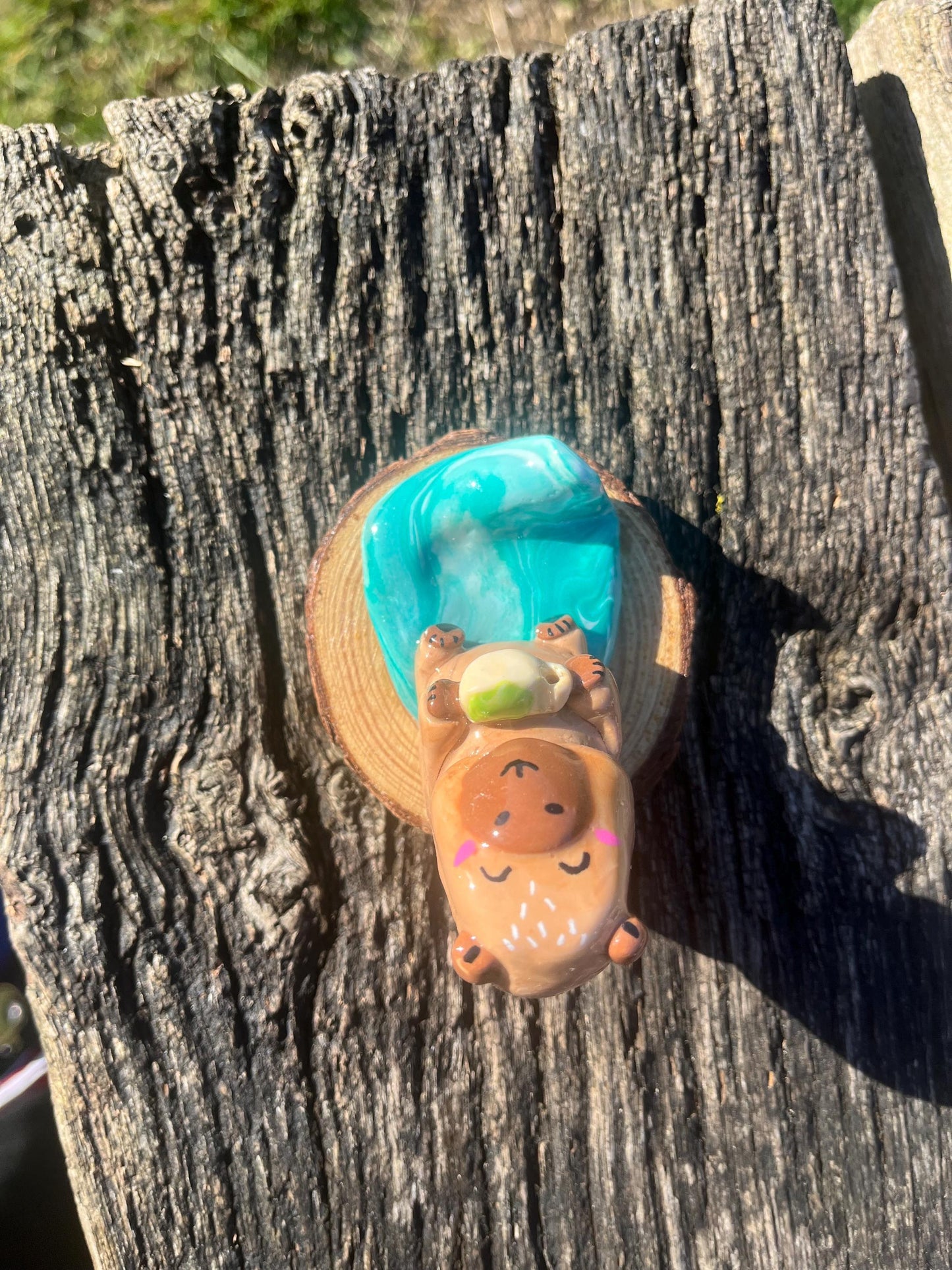 Capybara Sipping Matcha Phone Stand