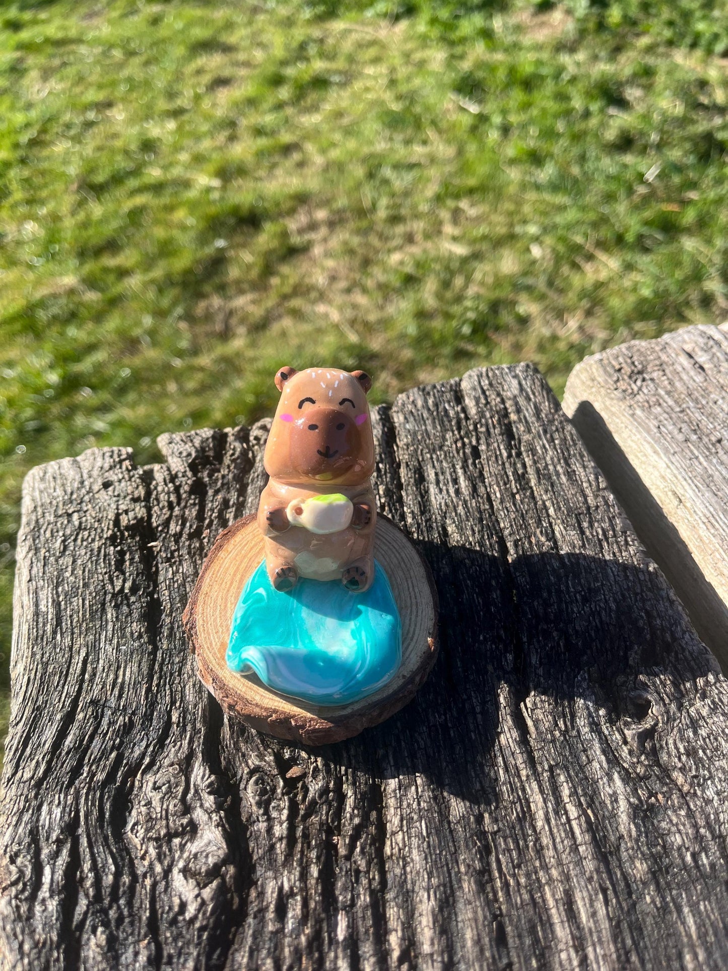 Capybara Sipping Matcha Phone Stand