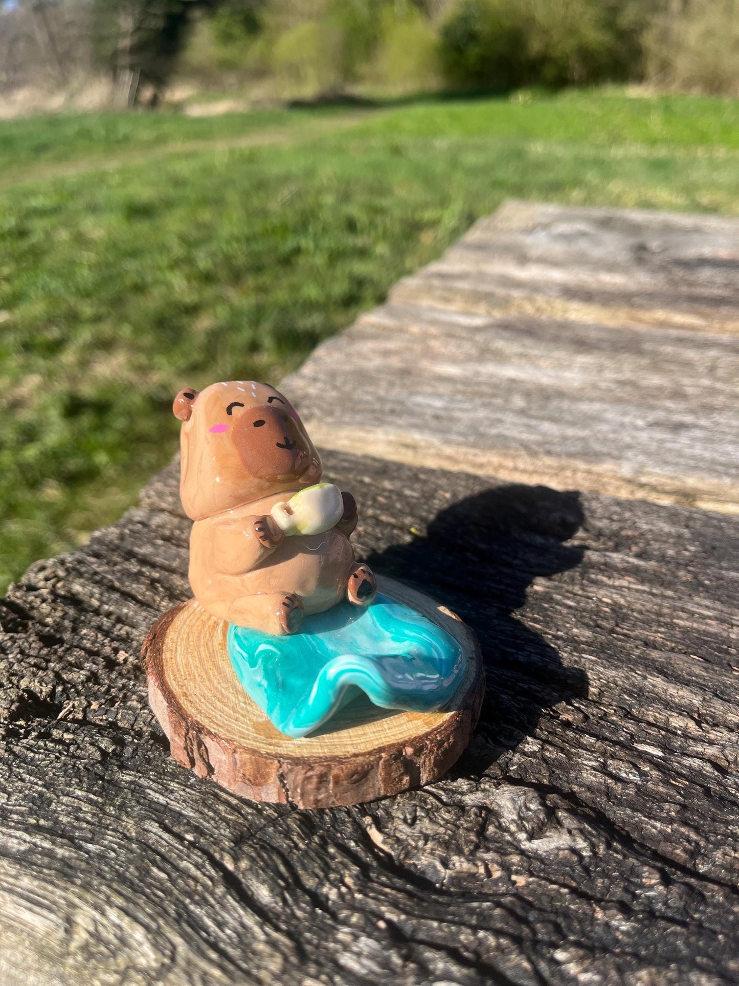 Capybara Sipping Matcha Phone Stand