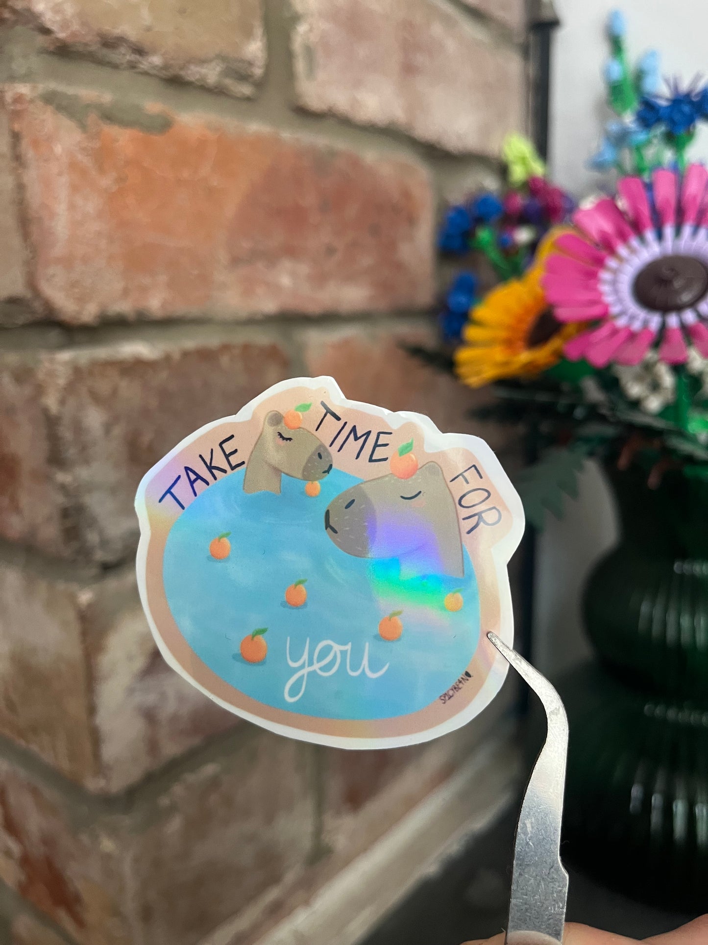 Take Time For You Capybara Sticker
