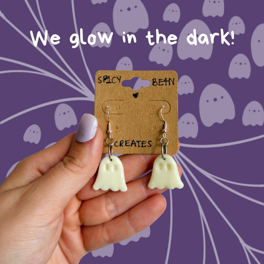 Glow in the Dark Ghost Dangle Earrings