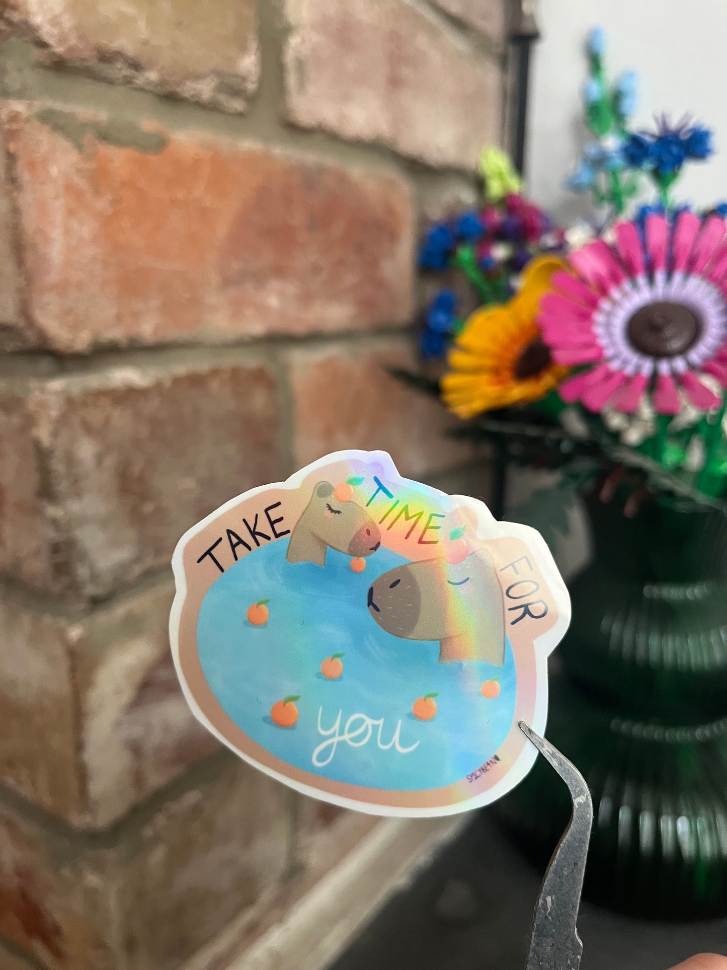 Take Time For You Capybara Sticker