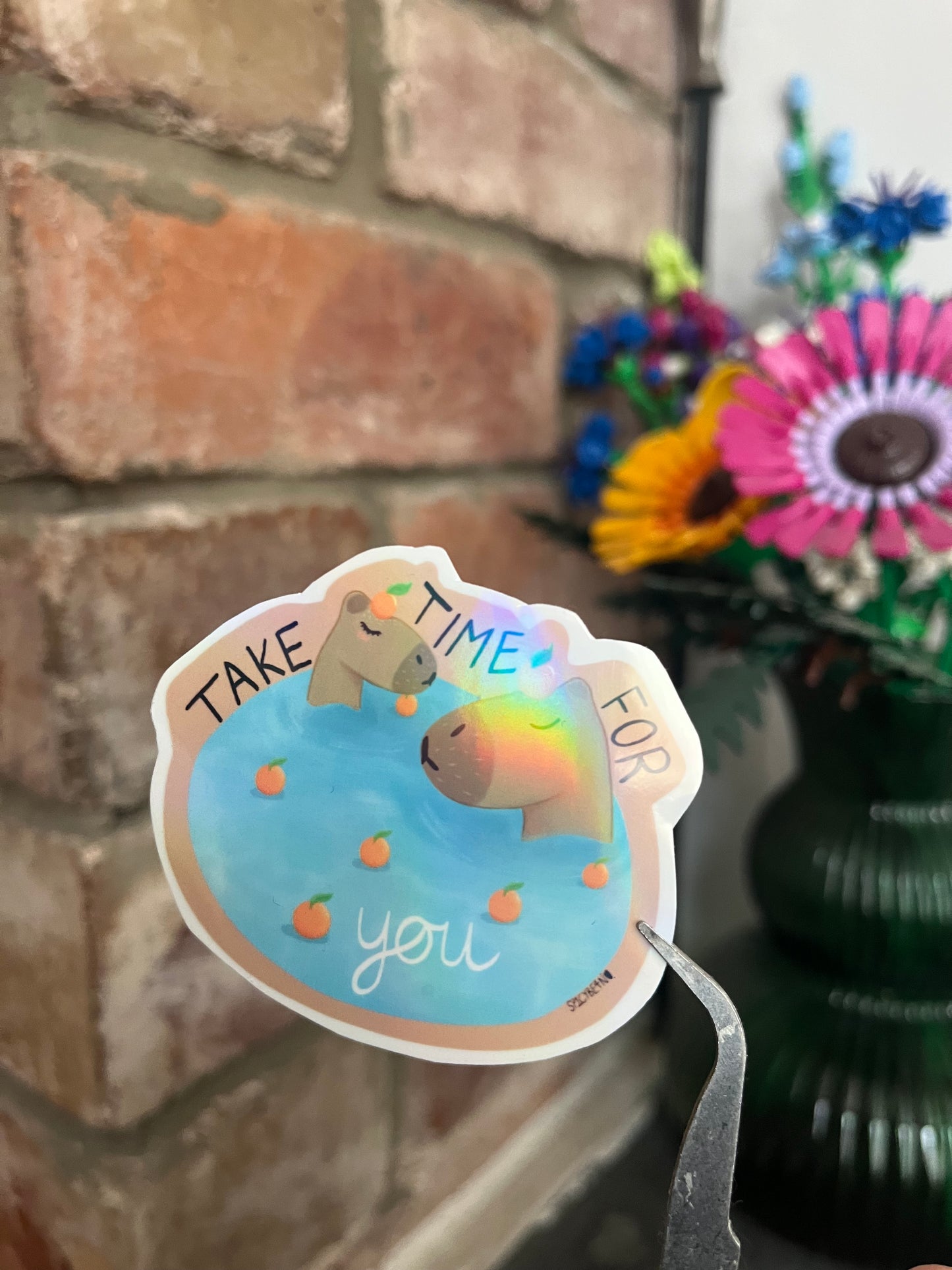 Take Time For You Capybara Sticker