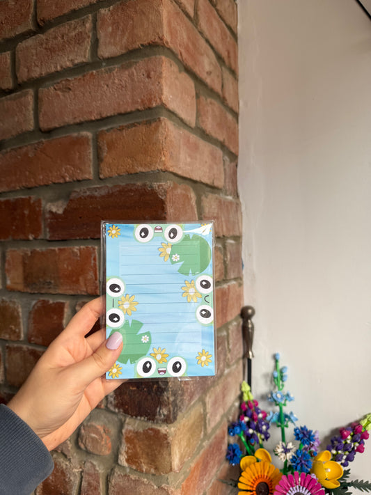 A6 Frog Notepad – Cute Handmade Stationery with Lined Pages (25+)