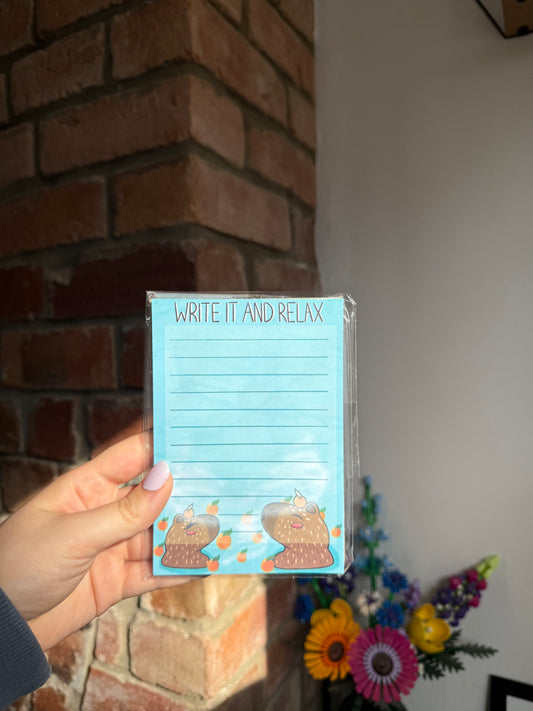 A6 Capybara Notepad – Cute Handmade Stationery with Lined Pages (25+)
