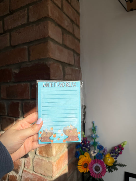 A6 Capybara Notepad – Cute Handmade Stationery with Lined Pages (25+)
