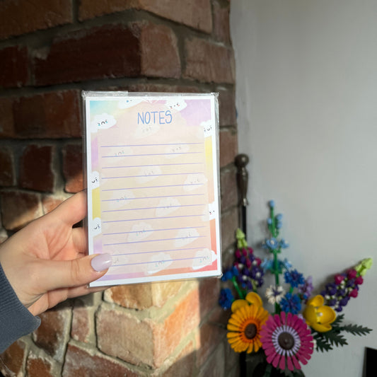 A6 Cloud Notepad – Cute Handmade Stationery in Multiple Pastel Colours (25+ Pages)