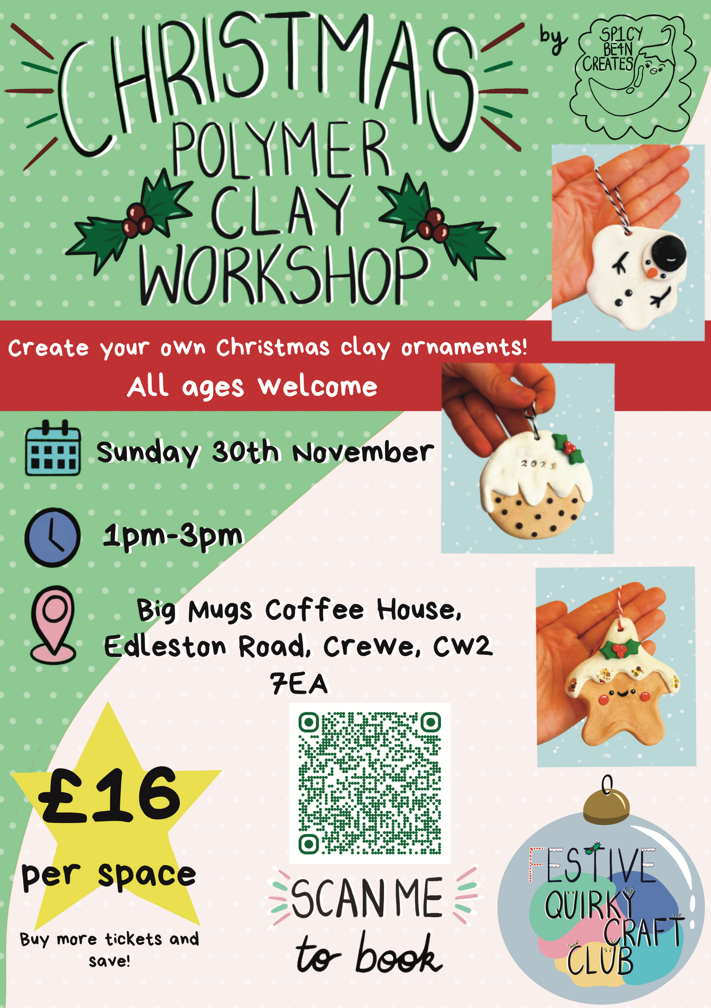 Christmas Polymer Clay Ornament Workshop – Crewe