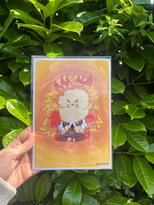Demon Anime Art Print - anime character art print, fan art anime print, chibi anime demon print