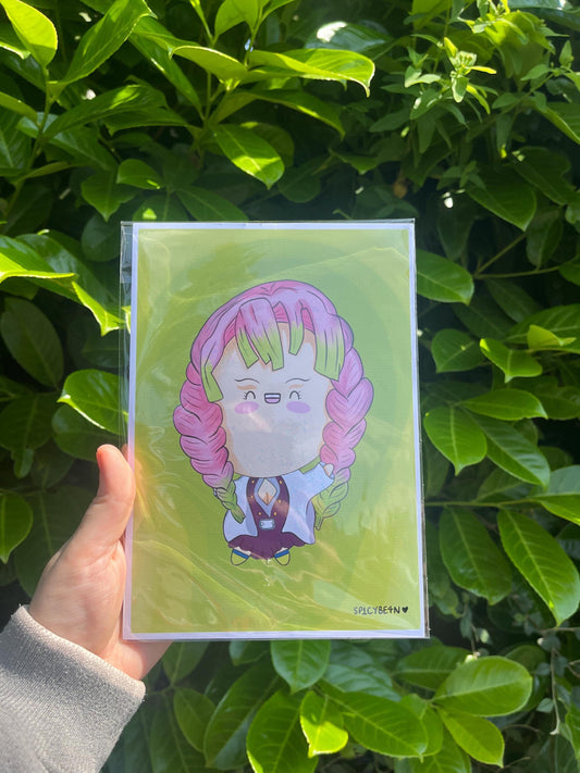 Demon Anime Art Print - anime character art print, fan art anime print, chibi anime demon print