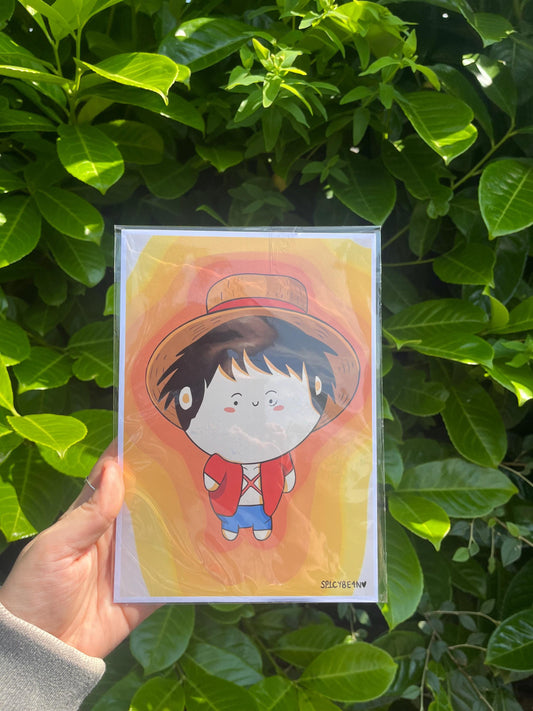 Pirate Anime Art Print - anime character art print, fan art anime print, chibi anime print