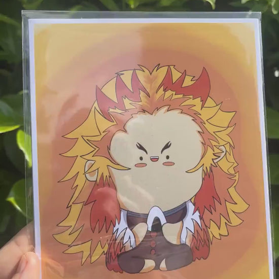 Demon Anime Art Print - anime character art print, fan art anime print, chibi anime demon print