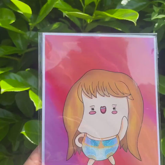 Taylor Swift Art Print - cute Taylor Swift art, chibi Taylor Swift art print, eras tour art print, Taylor Swift art