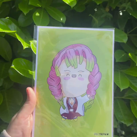 Demon Anime Art Print - anime character art print, fan art anime print, chibi anime demon print