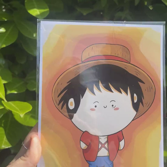 Pirate Anime Art Print - anime character art print, fan art anime print, chibi anime print